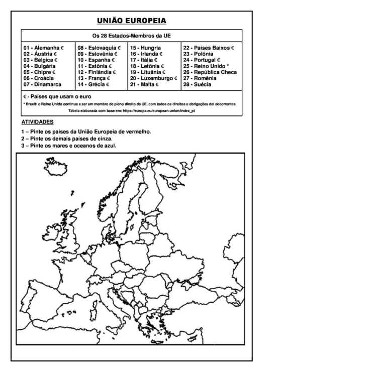 Atividade de Geografia – Países da União Europeia