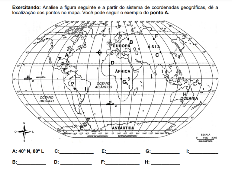 Ativida de Geografia – Latitudes e Longitudes