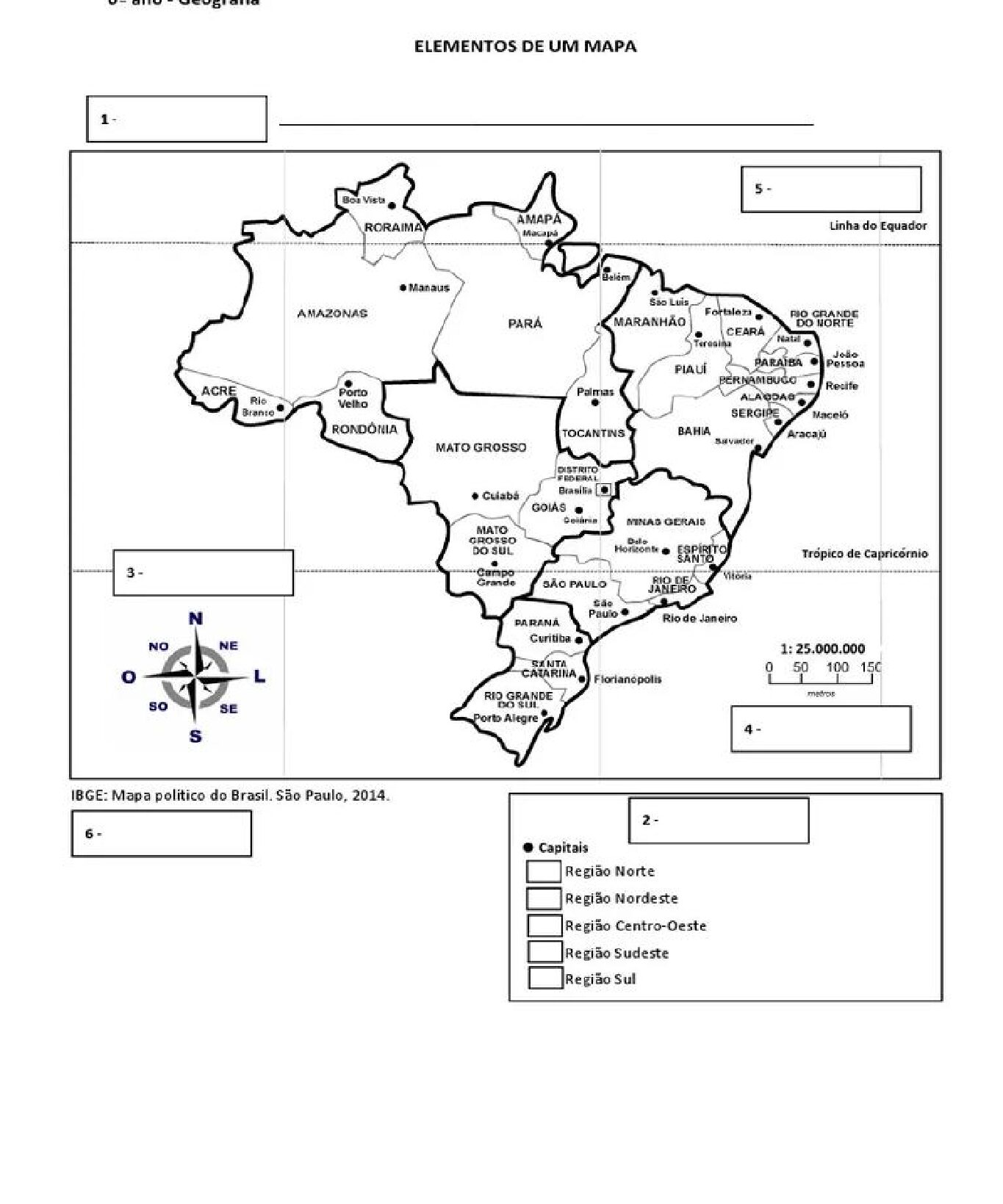 Atividade de Geografia – Elementos dos Mapas